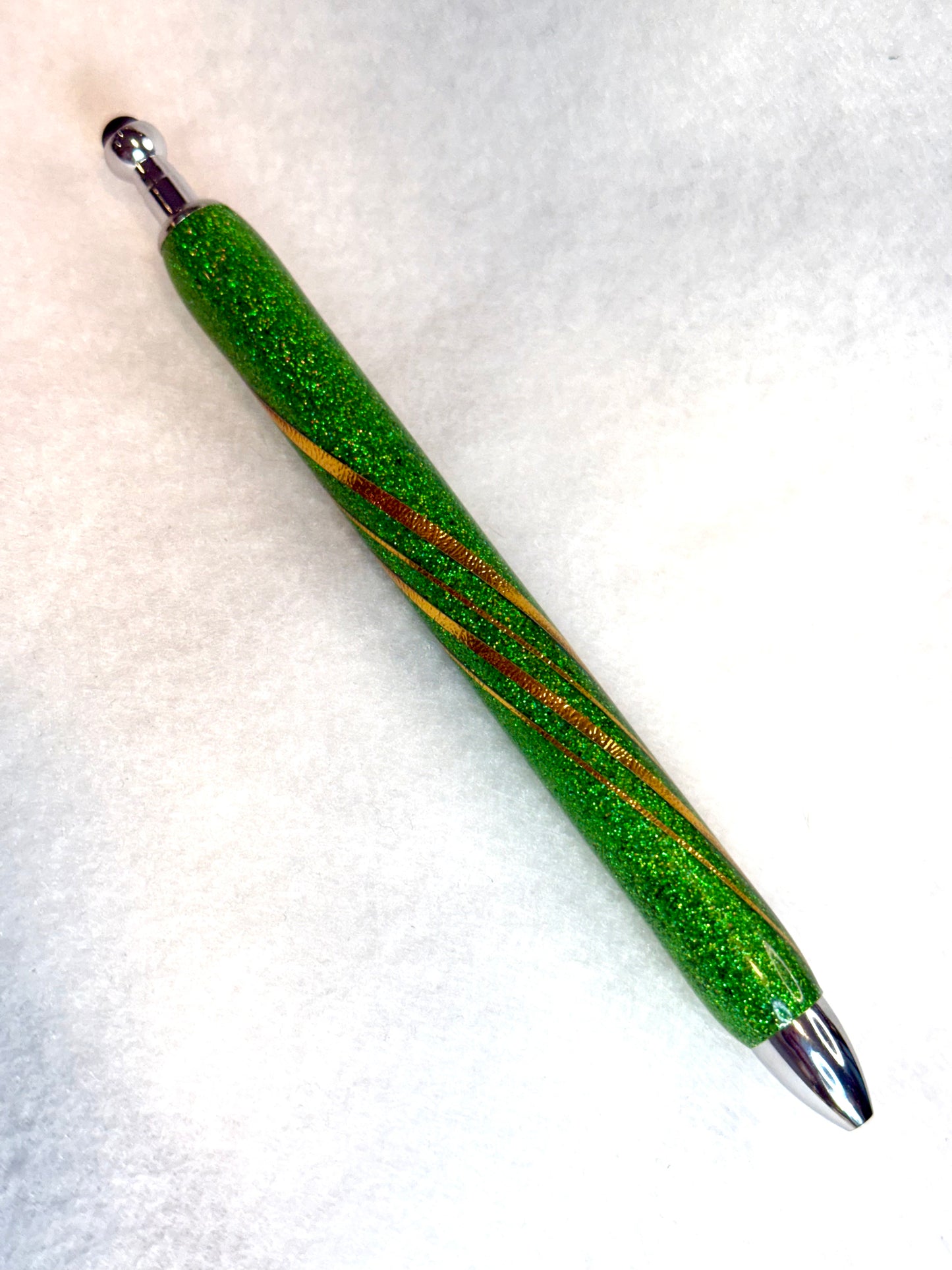 Green Glitter with Gold