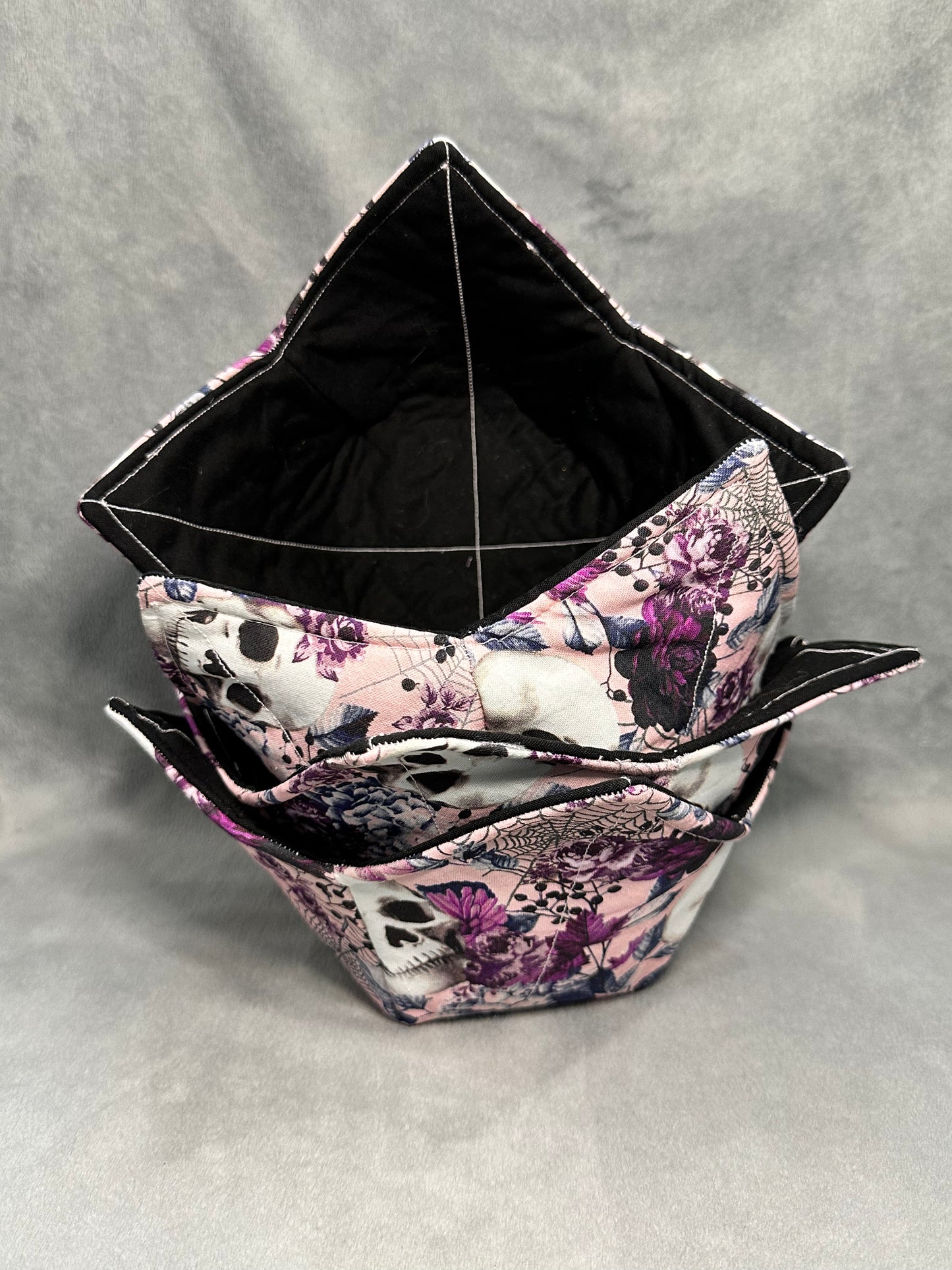 Bowl Pants-Pink Floral Skull