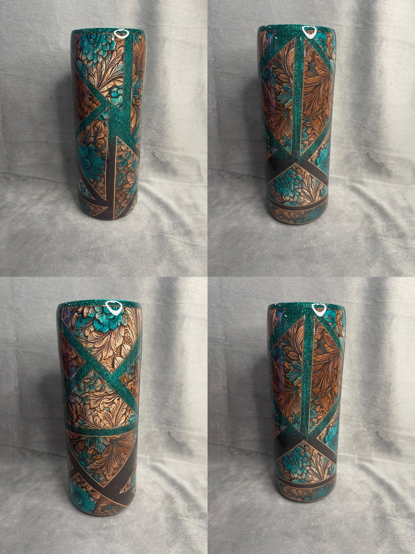 20oz Duo- Brown/Teal Vinyl
