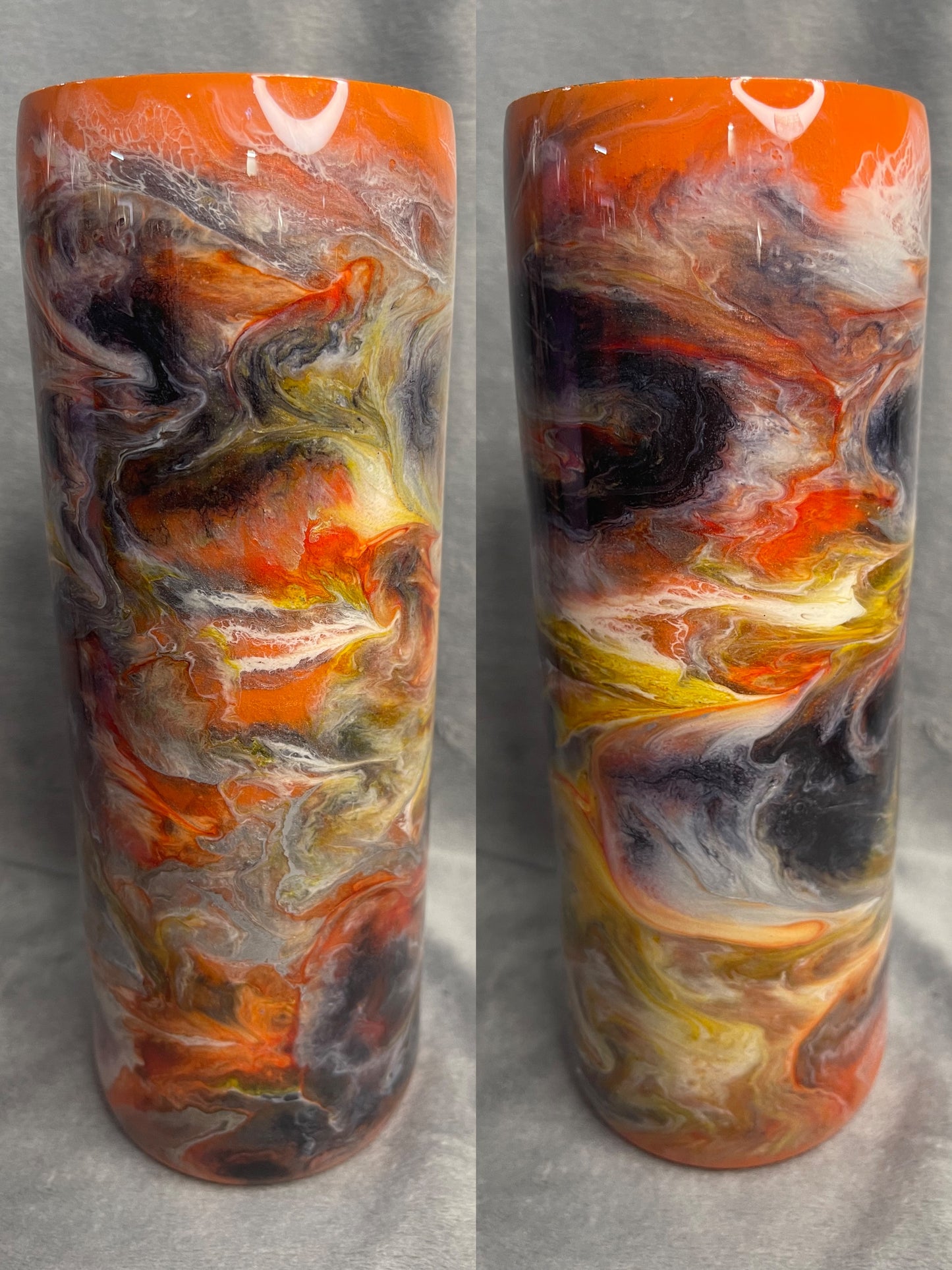 20oz- Orange/Yellow/Black Swirl