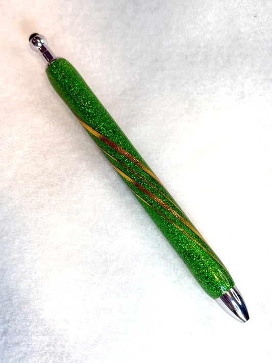 Green Glitter with Gold