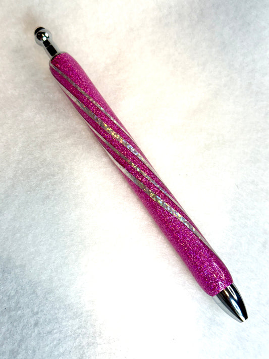 Pink Glitter with Silver