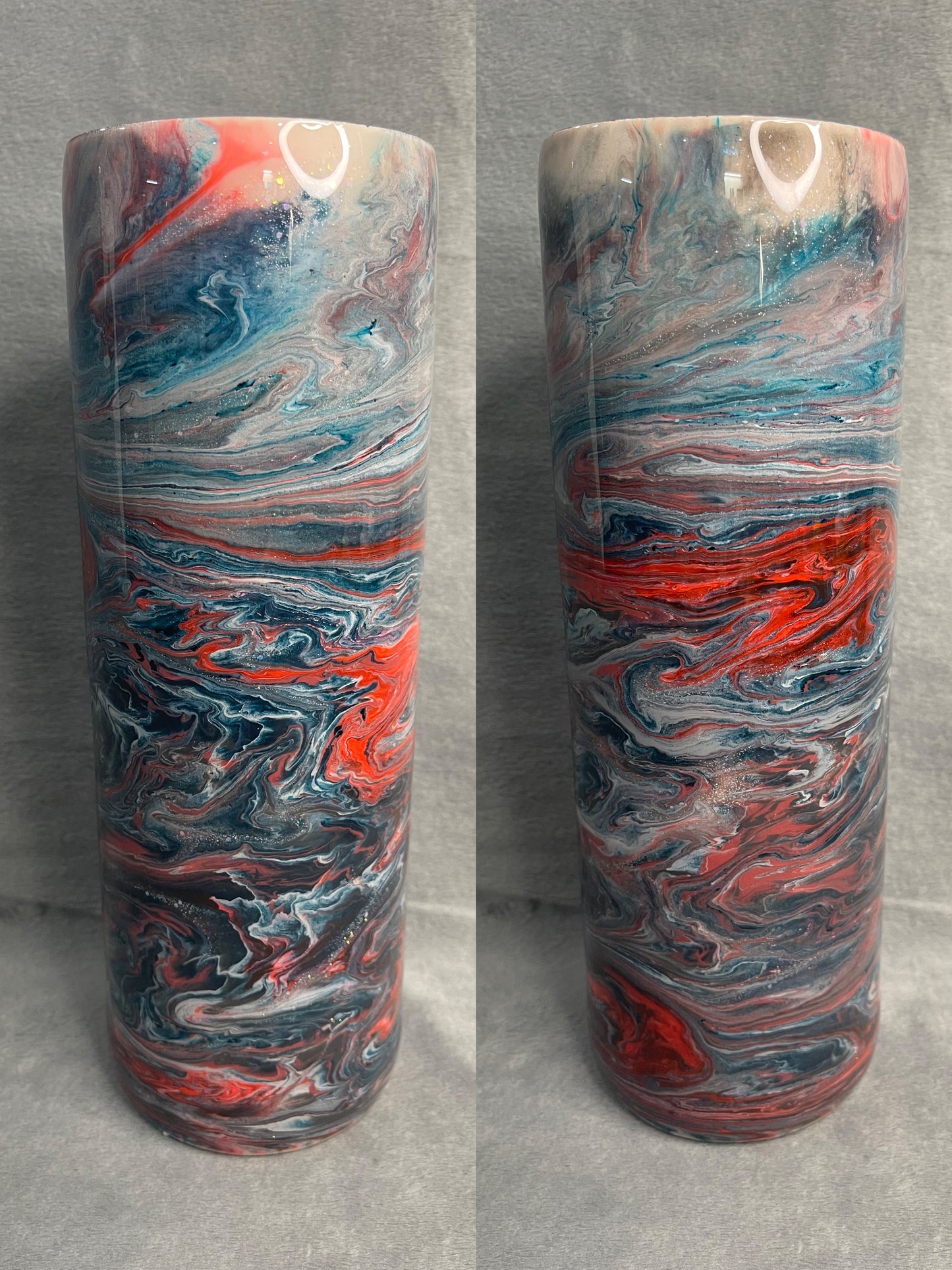 30oz- Blue/Coral Swirl